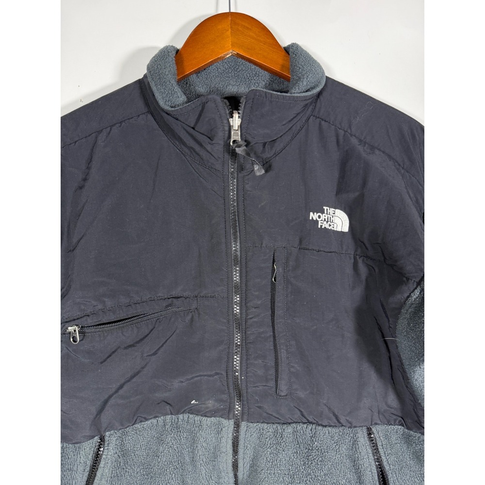 The North Face Denali Fleece Jacket Mens Medium Grey Black Full Zip Outdoor